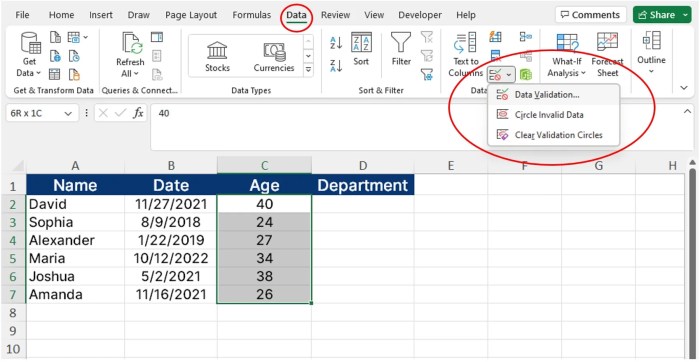 Cara membuat data validation di excel