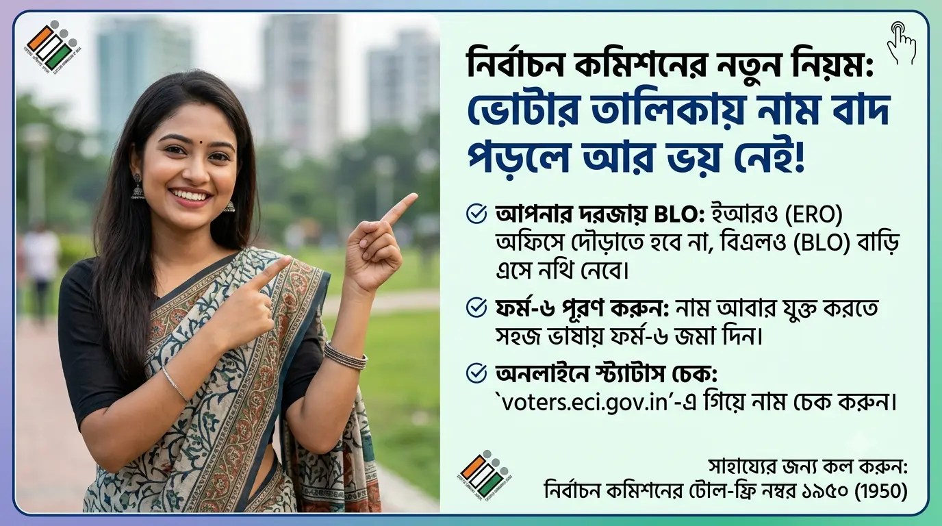 আপনার যদি SIR প্রক্রিয়ায় নাম বাদ যাওয়া বা কোনো ভুলত্রুটির জন্য ইআরও (ERO) দপ্তর থেকে নোটিশ পেয়ে থাকেন, তবে নির্বাচন কমিশনের এই নতুন আপডেট আপনার জানা অত্যন্ত জরুরি।
