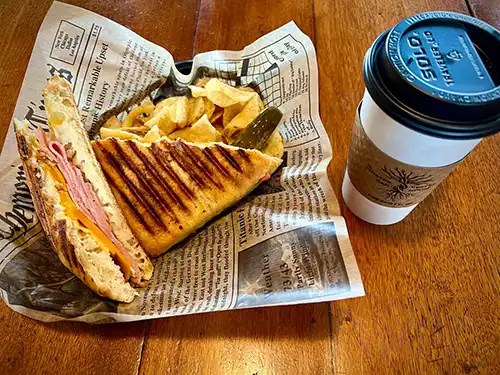 Twisted Oak coffee and panini