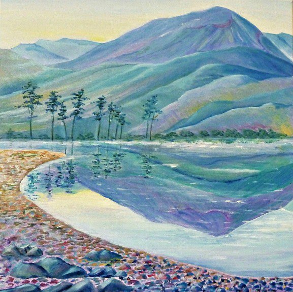 Artist: Heatherbell Barlow Title: Wild Mountain Thyme Title: Size:60cm x 60cm Completed in April 2012