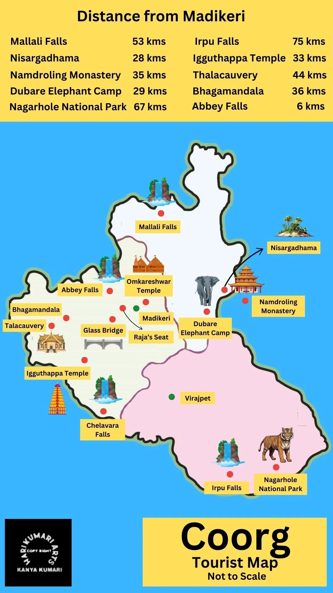 Coorg Tourist Map Global Wanderlist Coorg Tourist Map 