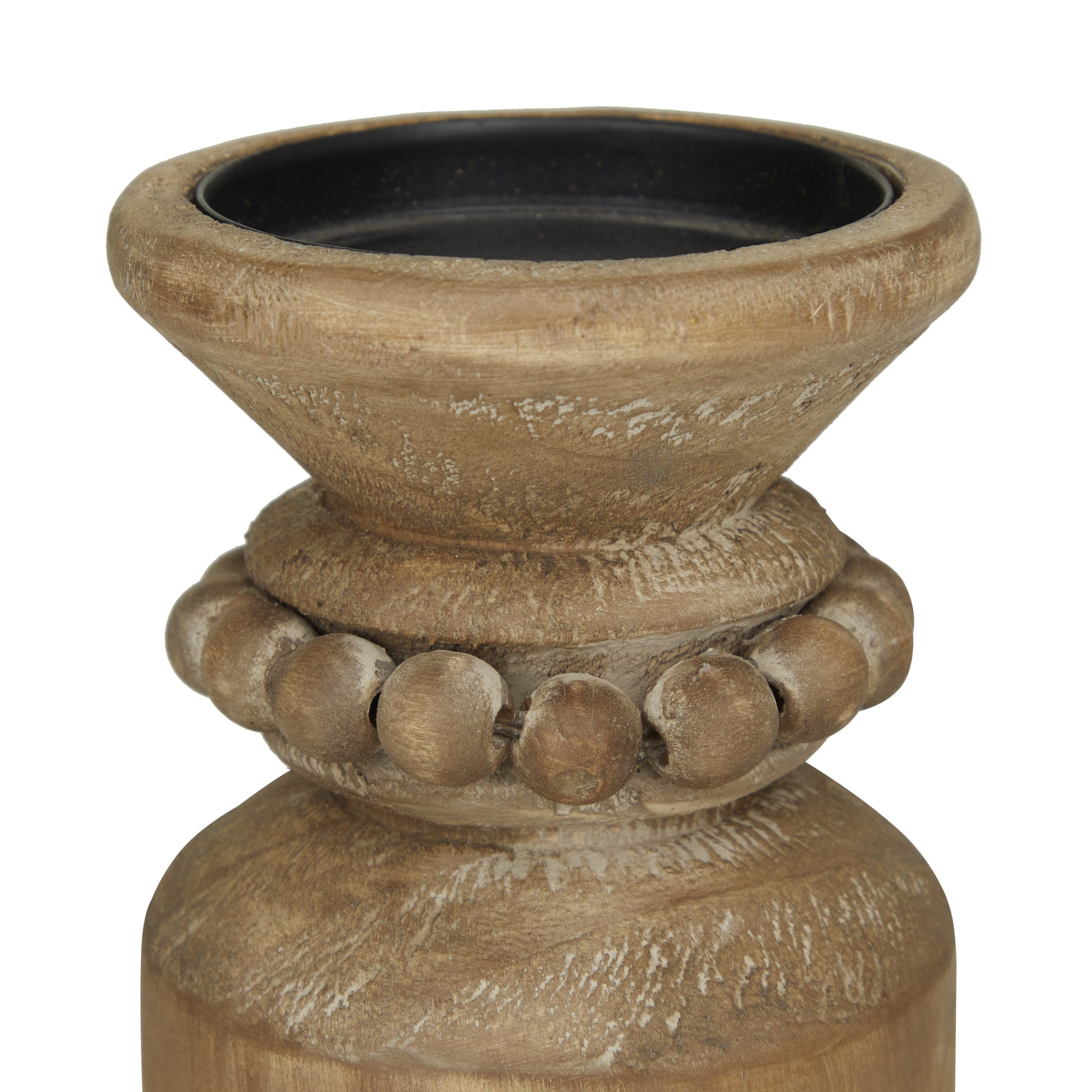 Brown Wood Pillar Candle Holder (Set of 3), 10″, 8″, 6"
