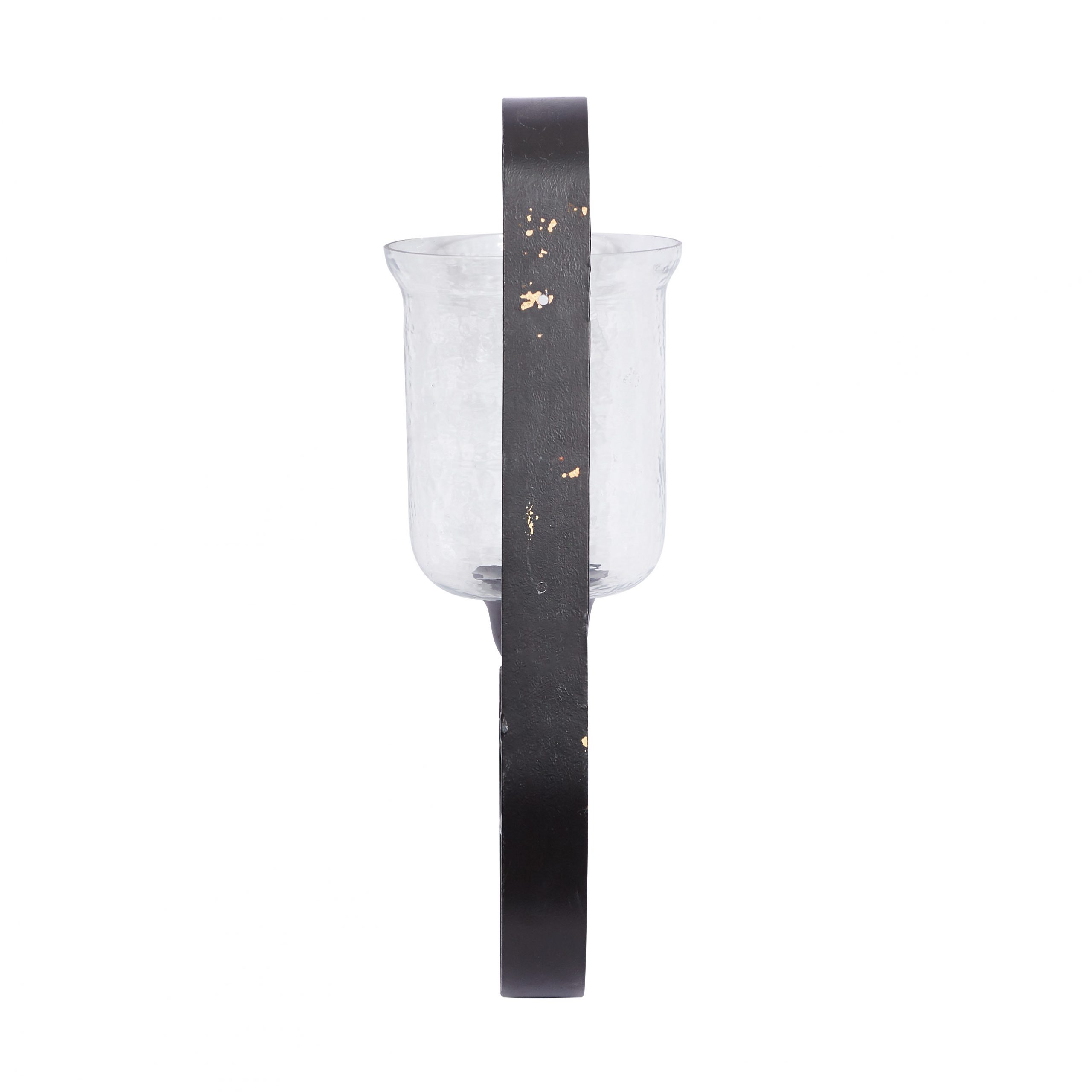Black Metal Scroll Wall Sconce, 10″ x 21″