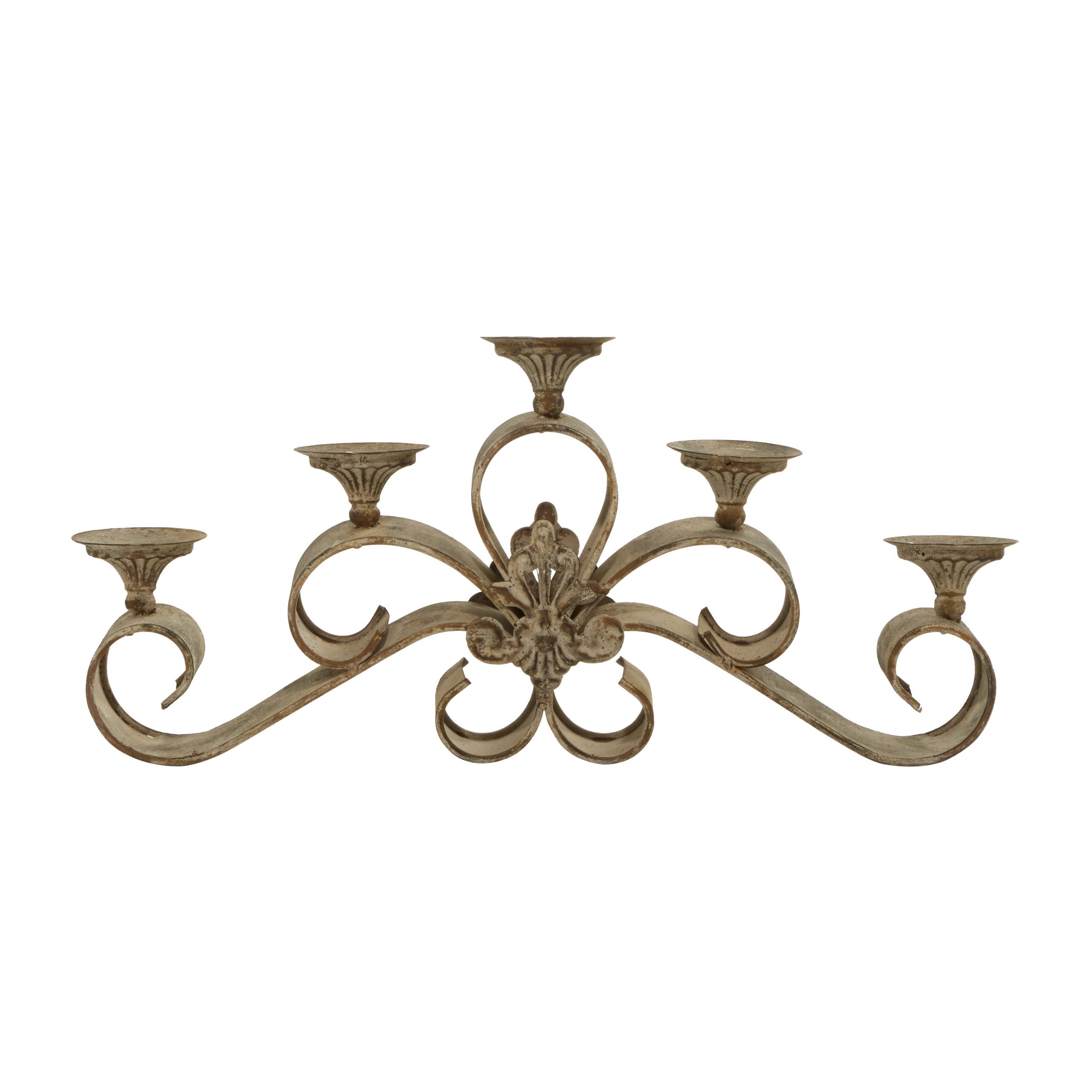 Metal Candelabra Gray 23"W, 11"H