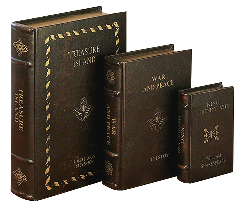 Book Box Nested Faux Leather (Set of 3),12″, 7″, 6″