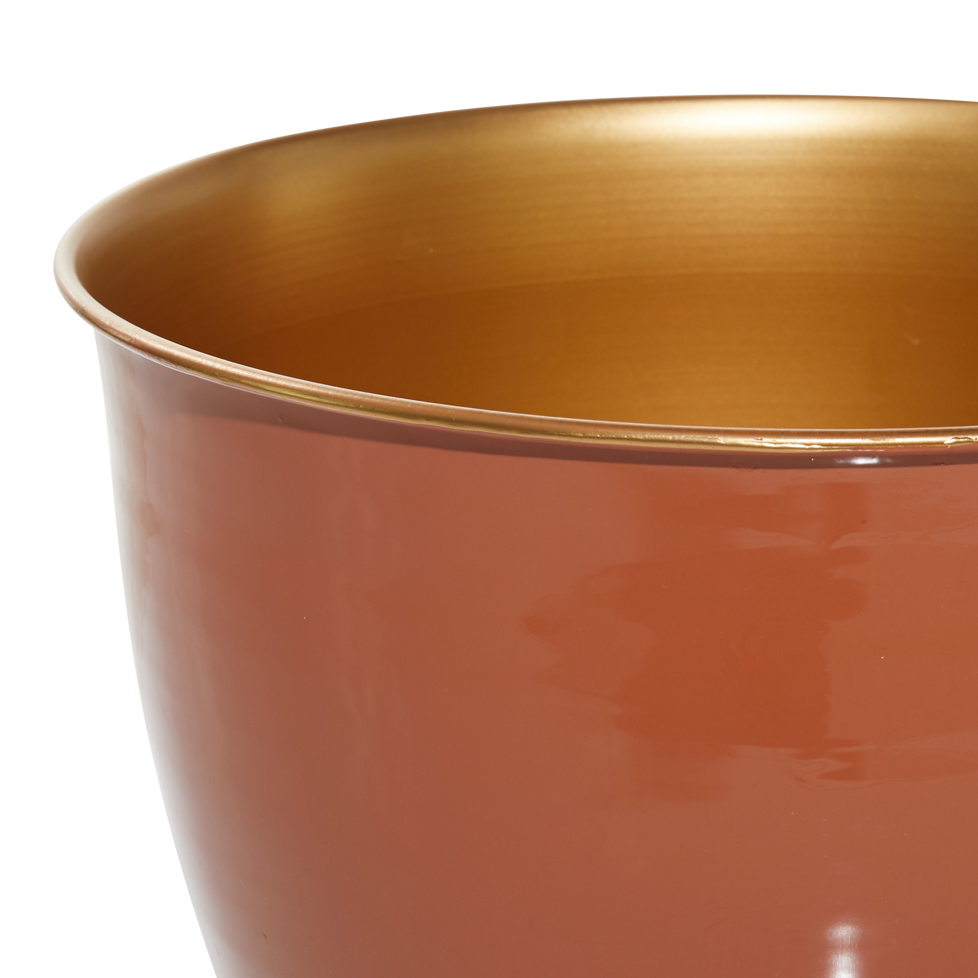 Orange Metal Planter (Set of 2), 9″, 12″H