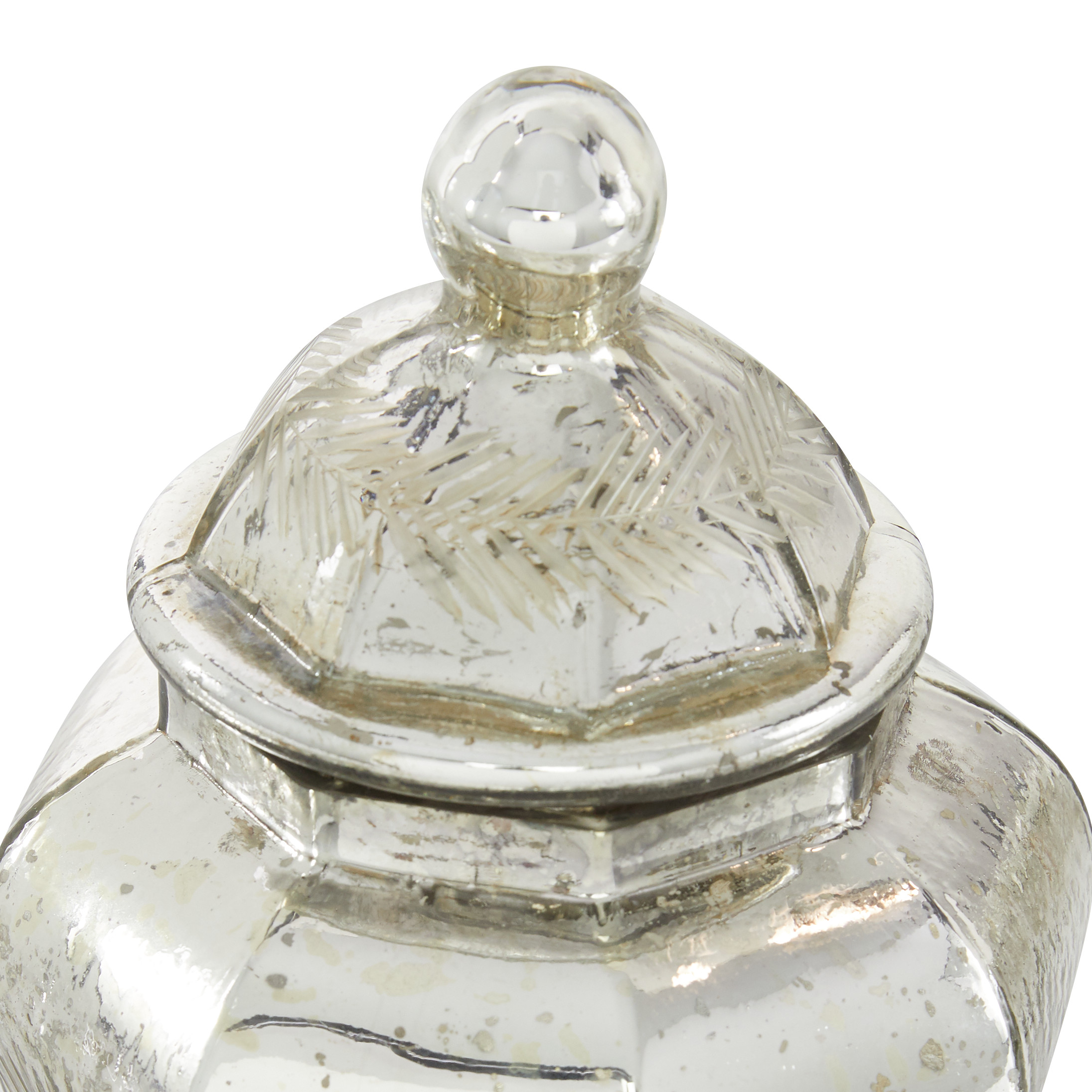 Silver And Light Gold Mercury Glass Jar with Amphora Design (Set of 3),  8″, 9″, 7″H