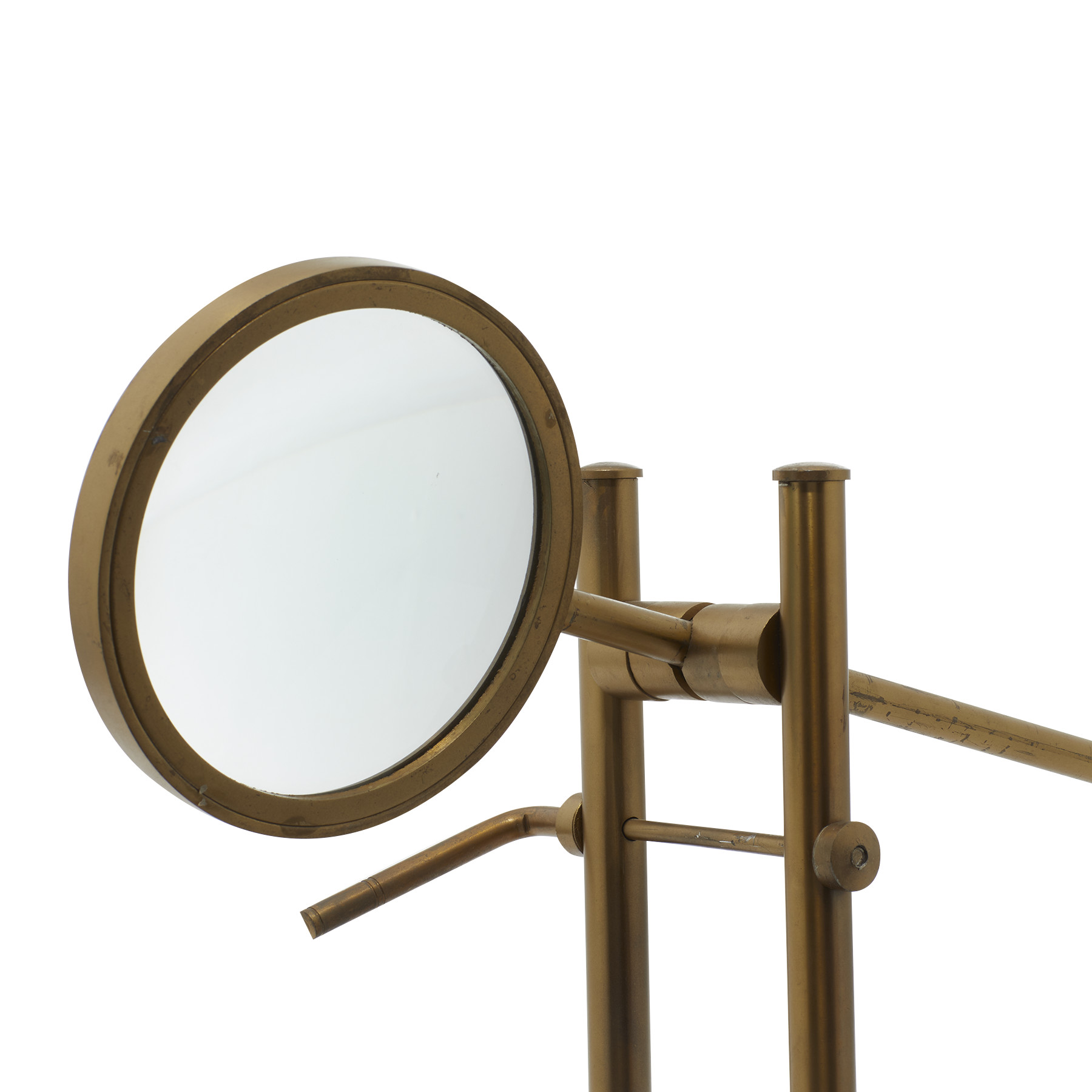 Gold Finish Aluminum Magnifying Glass, 8"L x 8"W x 25"H