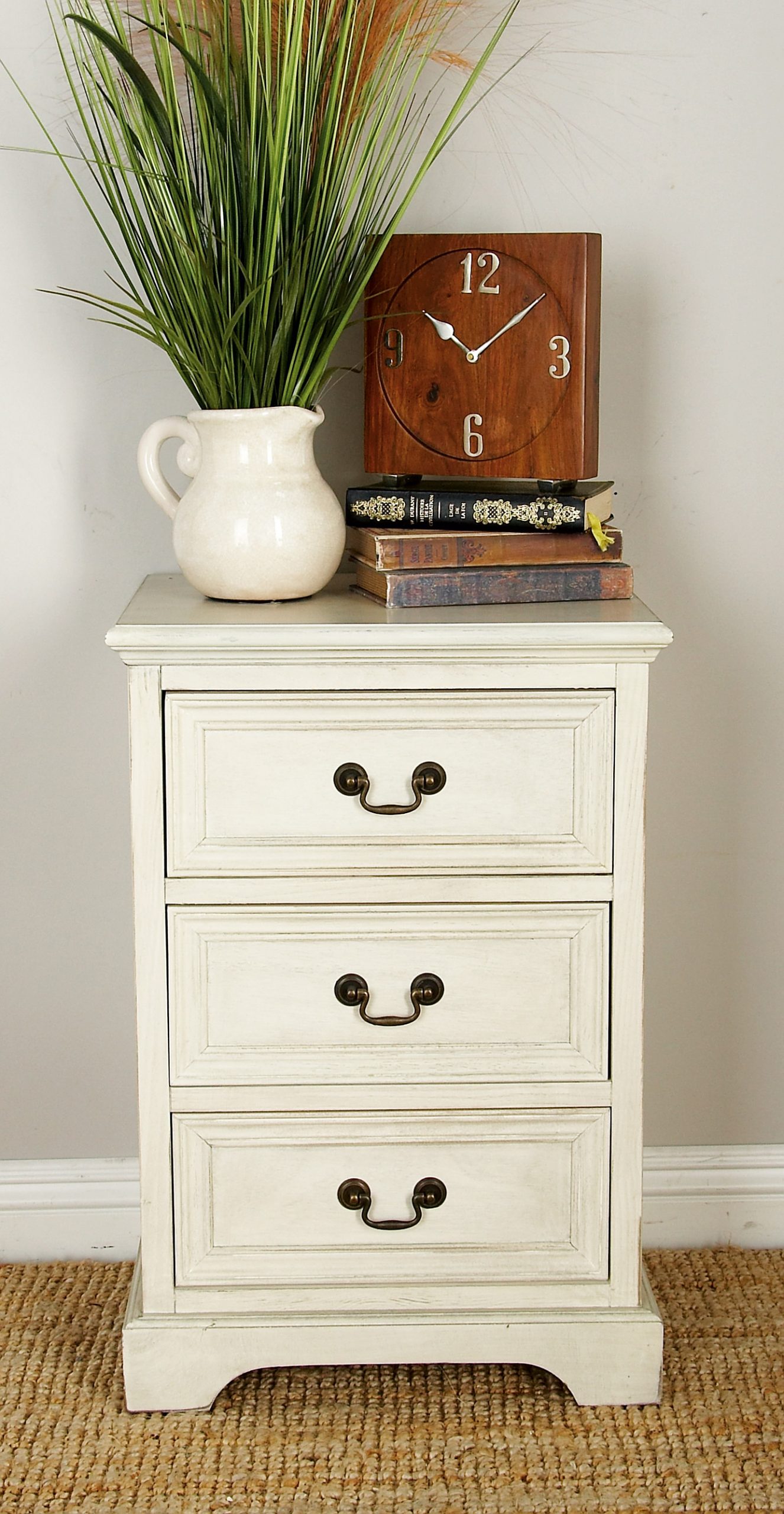 Cream Wood 3 Drawer Cabinet, 17″ x 14″ x 25″