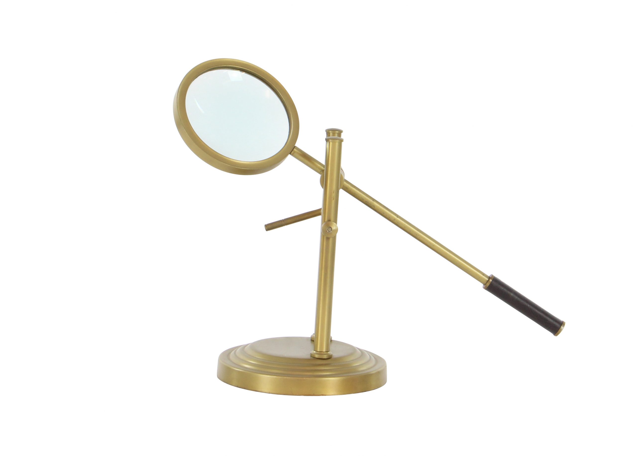 Gold Finish Aluminum Magnifying Glass, 8"L x 8"W x 25"H