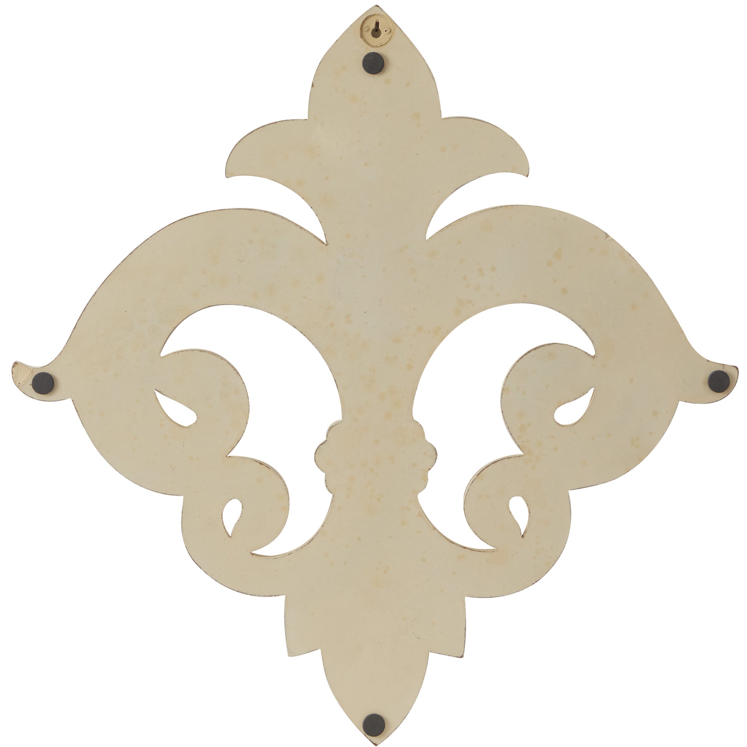 White Wood Carved Fleur De Lis Wall Decor, 24″ x 1″ x 24″