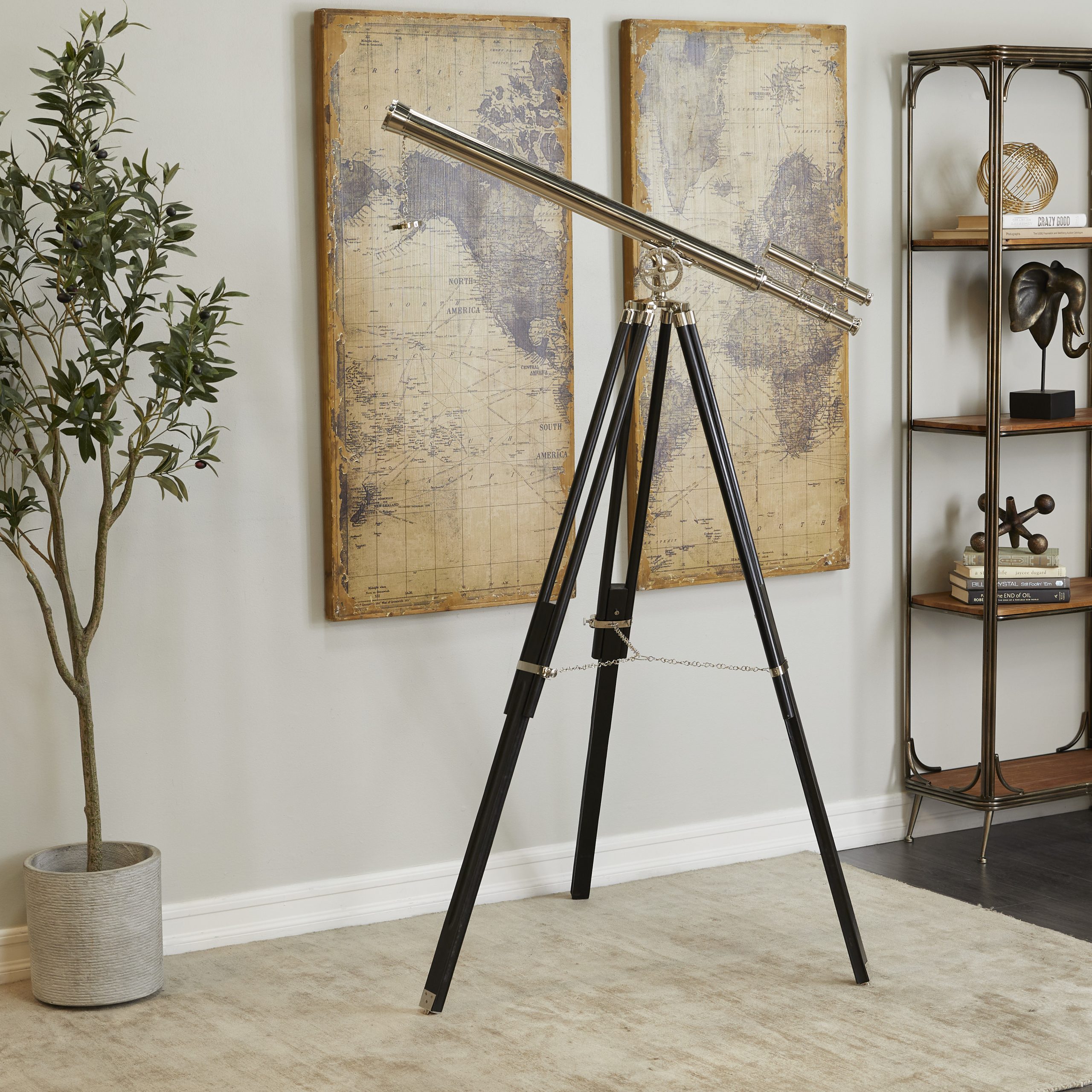 Silver Finish Griffith Astro Telescope on Tripod, 36″W, 57″H