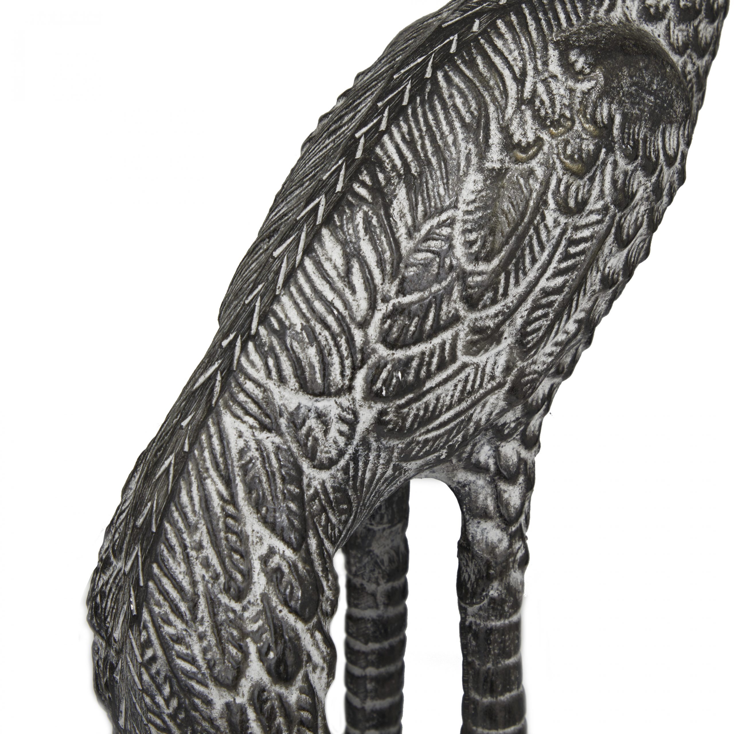 Dark Gray Metal Crane Garden Sculpture (Set of 2), 31″, 25″H
