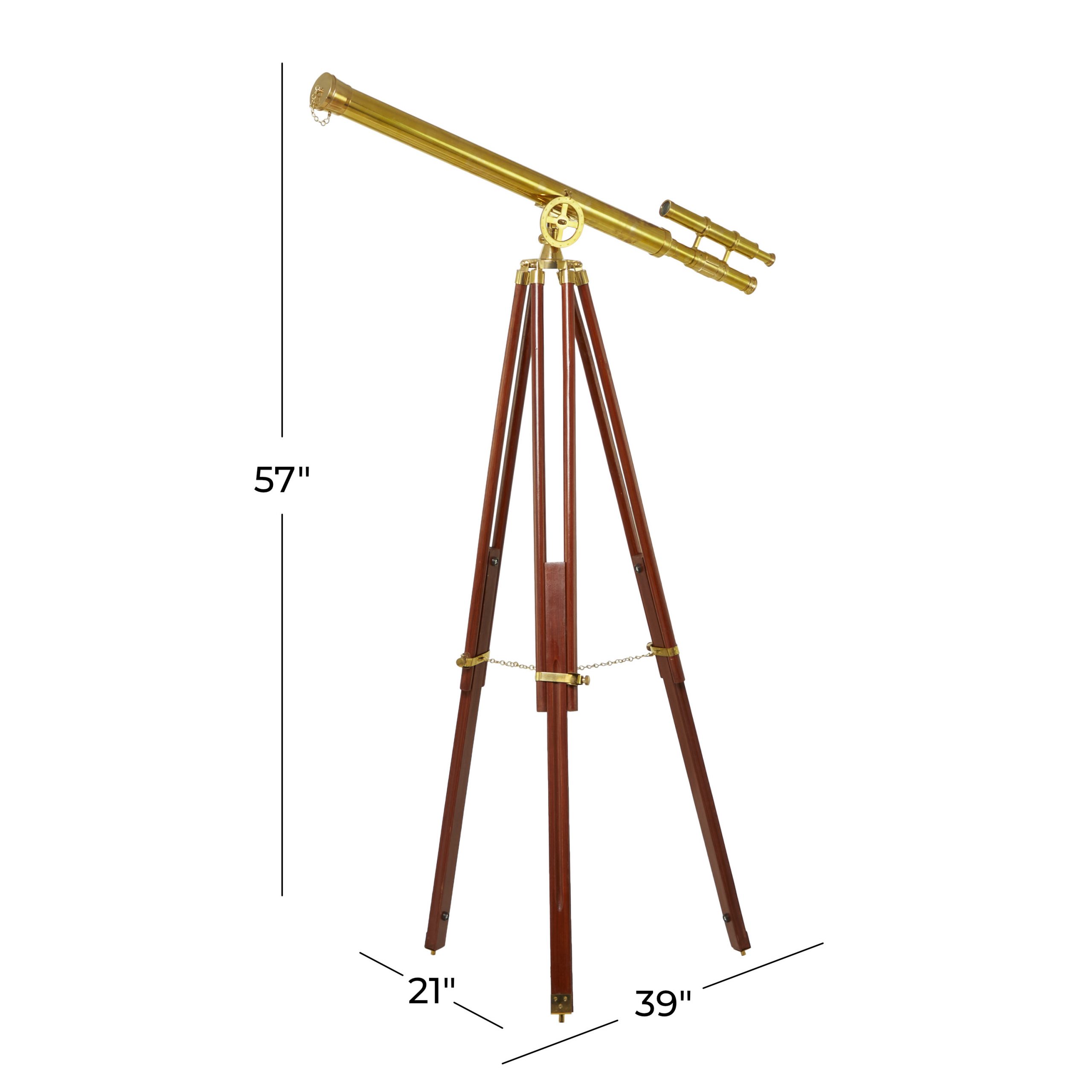 Brass Gold Griffith Astro Telescope on Tripod, 39″W, 58″H