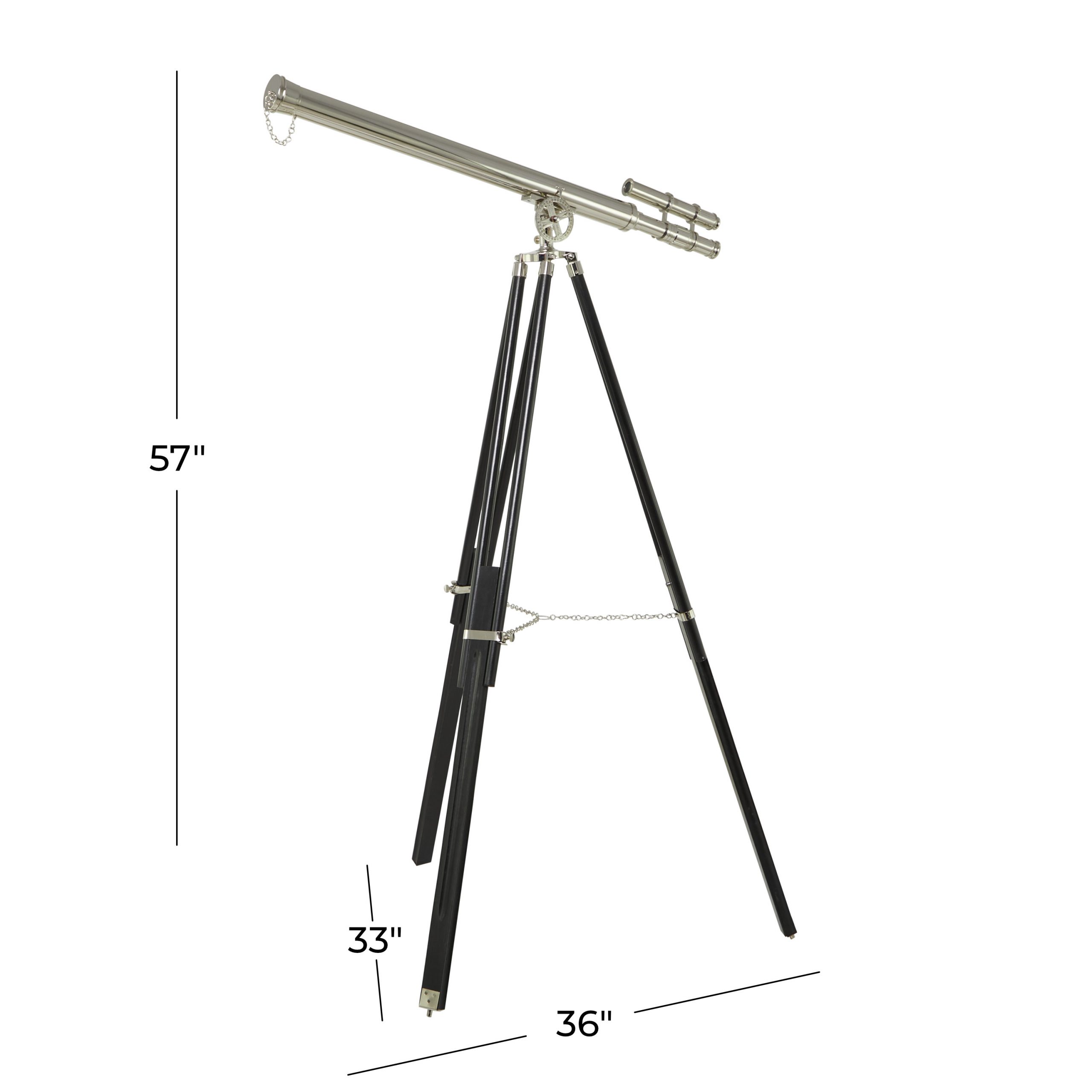 Silver Finish Griffith Astro Telescope on Tripod, 36″W, 57″H