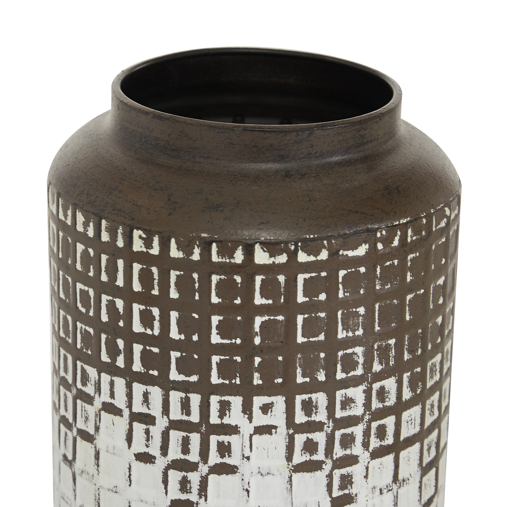 Dark Brown Metal Ombre Vase (Set of 2), 11″, 14″H
