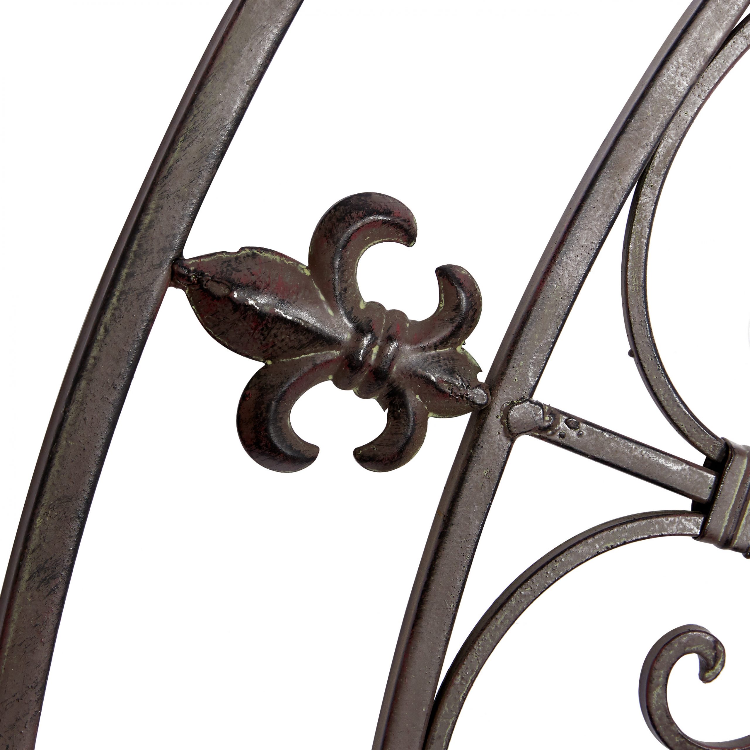 Black Metal Scrollwork and Fleur De Lis Wall Decor, 42″ x 1″ x 42″
