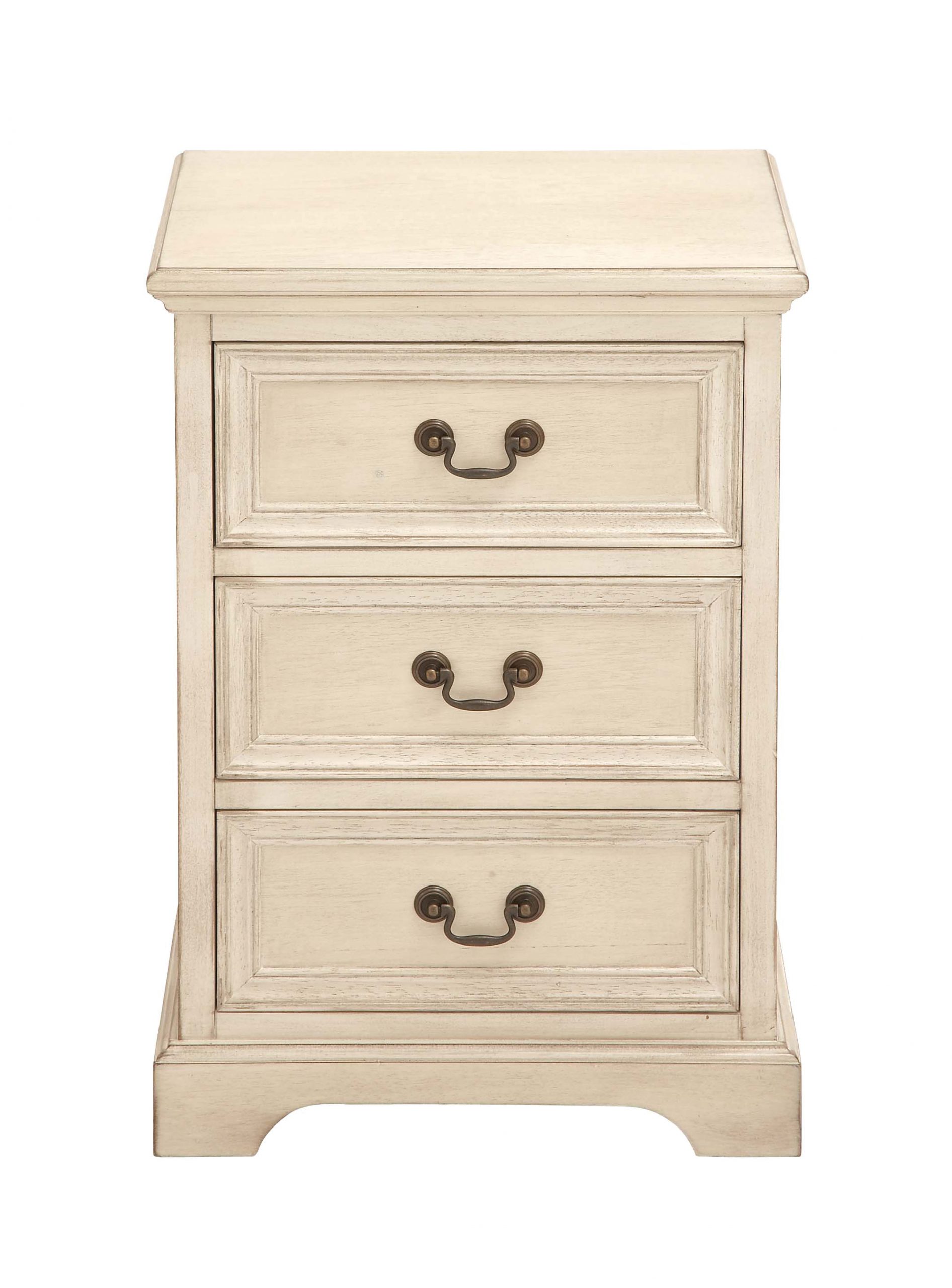 Cream Wood 3 Drawer Cabinet, 17″ x 14″ x 25″