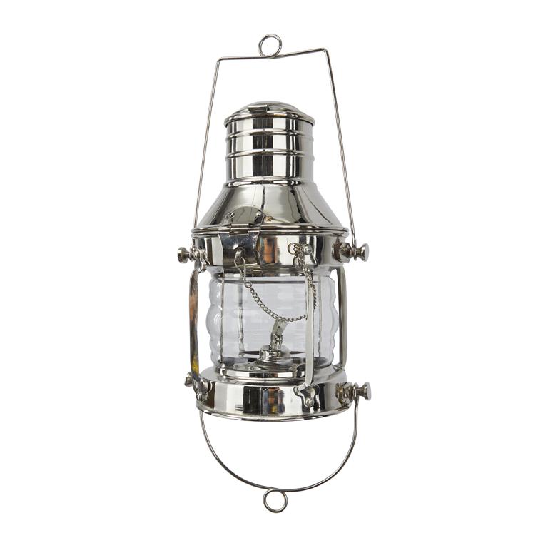 Silver Brass Nautical Anchor Lamp, 15″