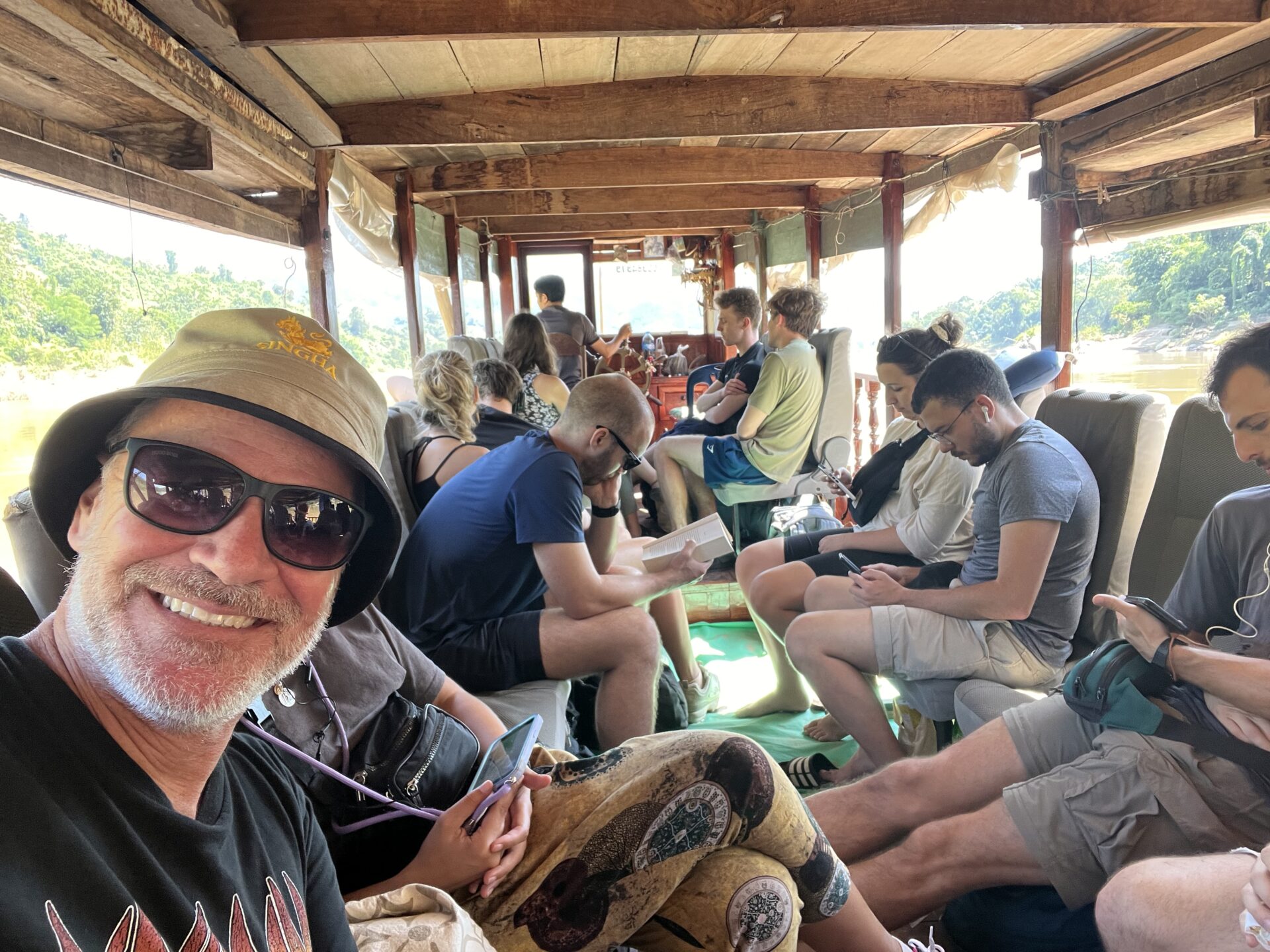 I made it to the slow boat. Here I am on the slow boat, just before the journey to Luang Prabang. 