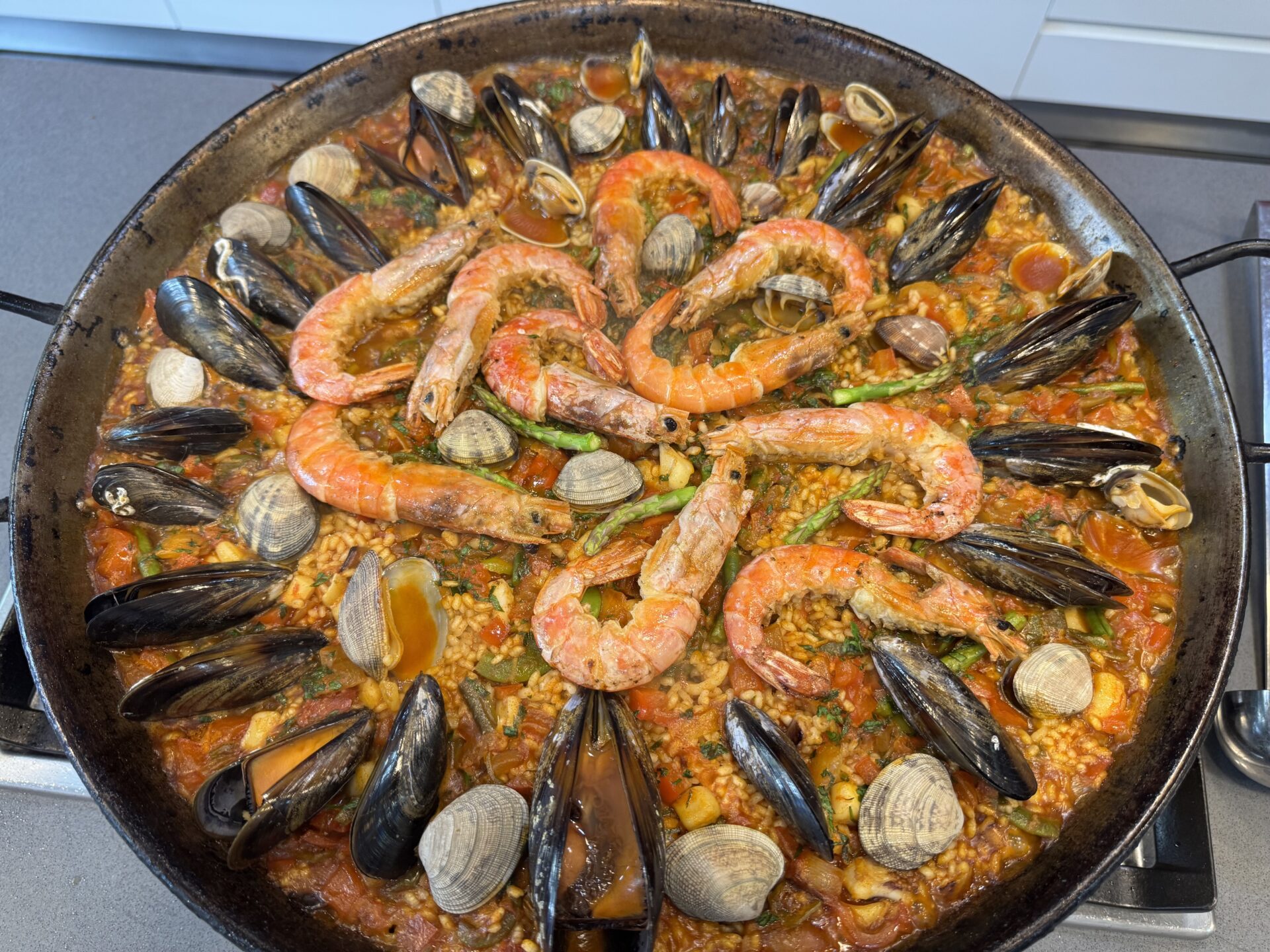 The seafood paella that our cooking made. And it was the best paella I've ever had. 