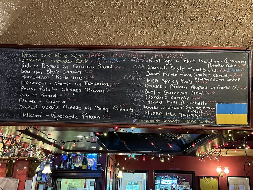 The Gravediggers menu includes an Anthony Bourdain Gravediggers favourite the coddle