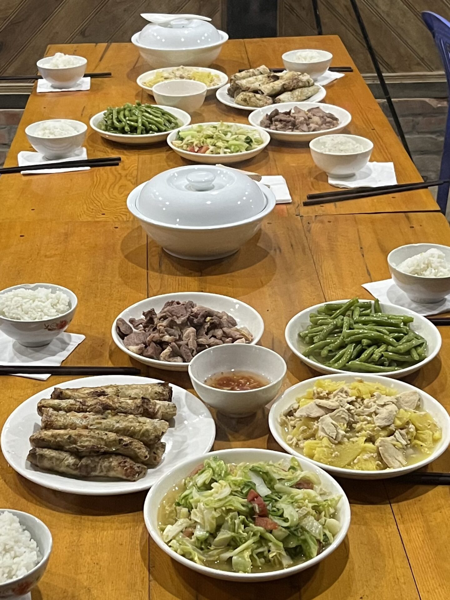 An authentic Anthony Bourdain-type meal we ate in Sapa, Vietnam at our hosts place