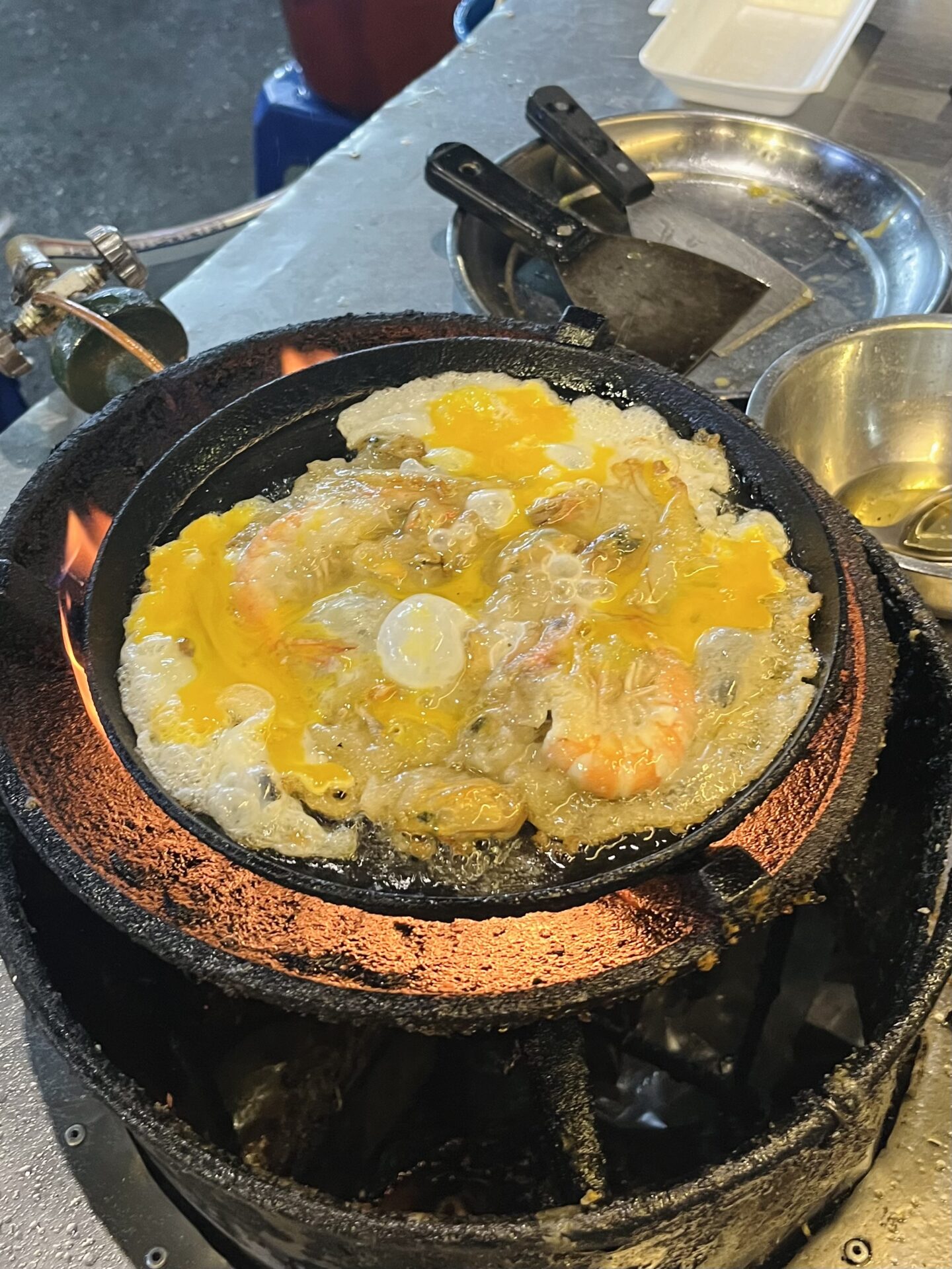 Seafood omelette on Khao San Road