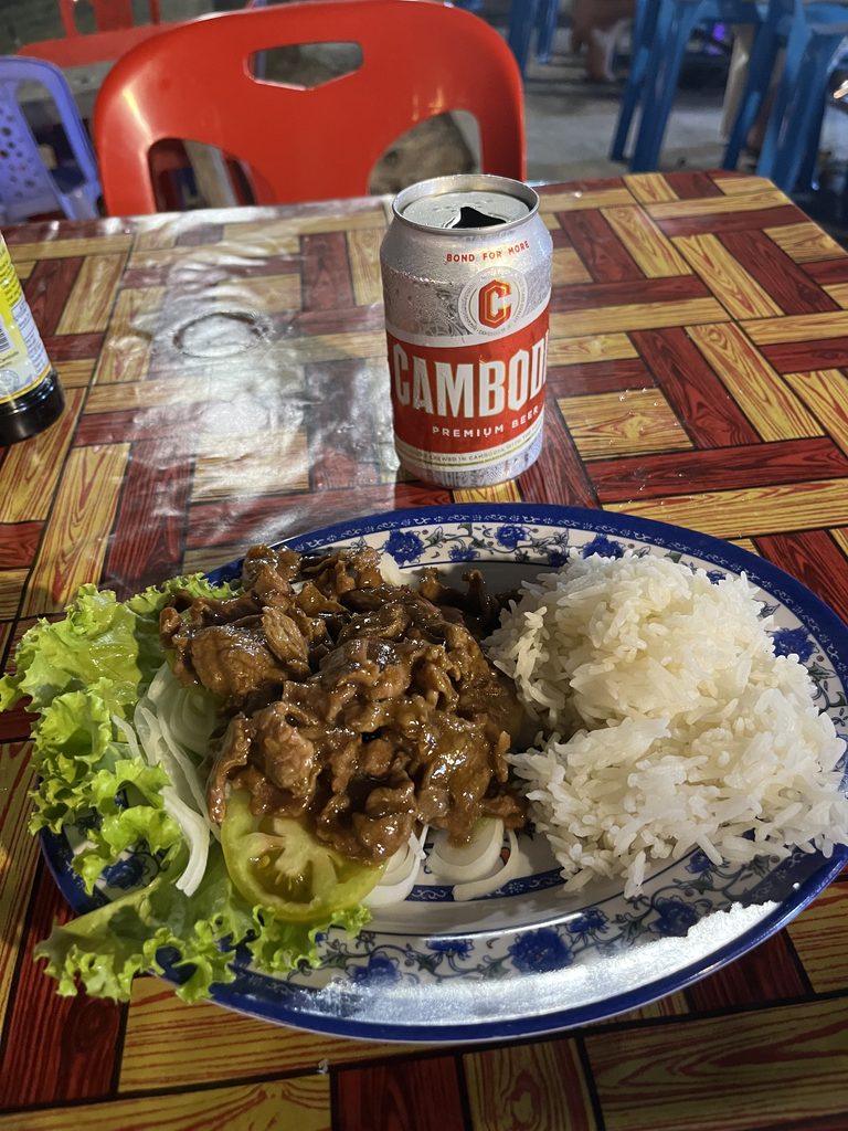 My streetfood meal after a day exploring the temples.Beef Lak