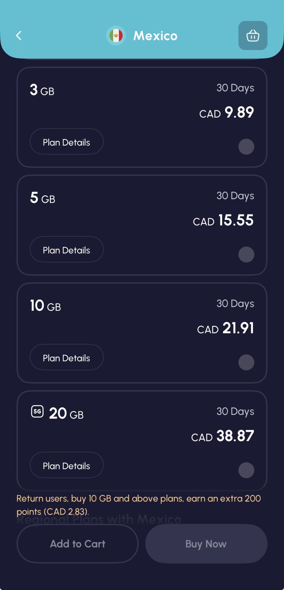 Nomad eSIM Mexico plans