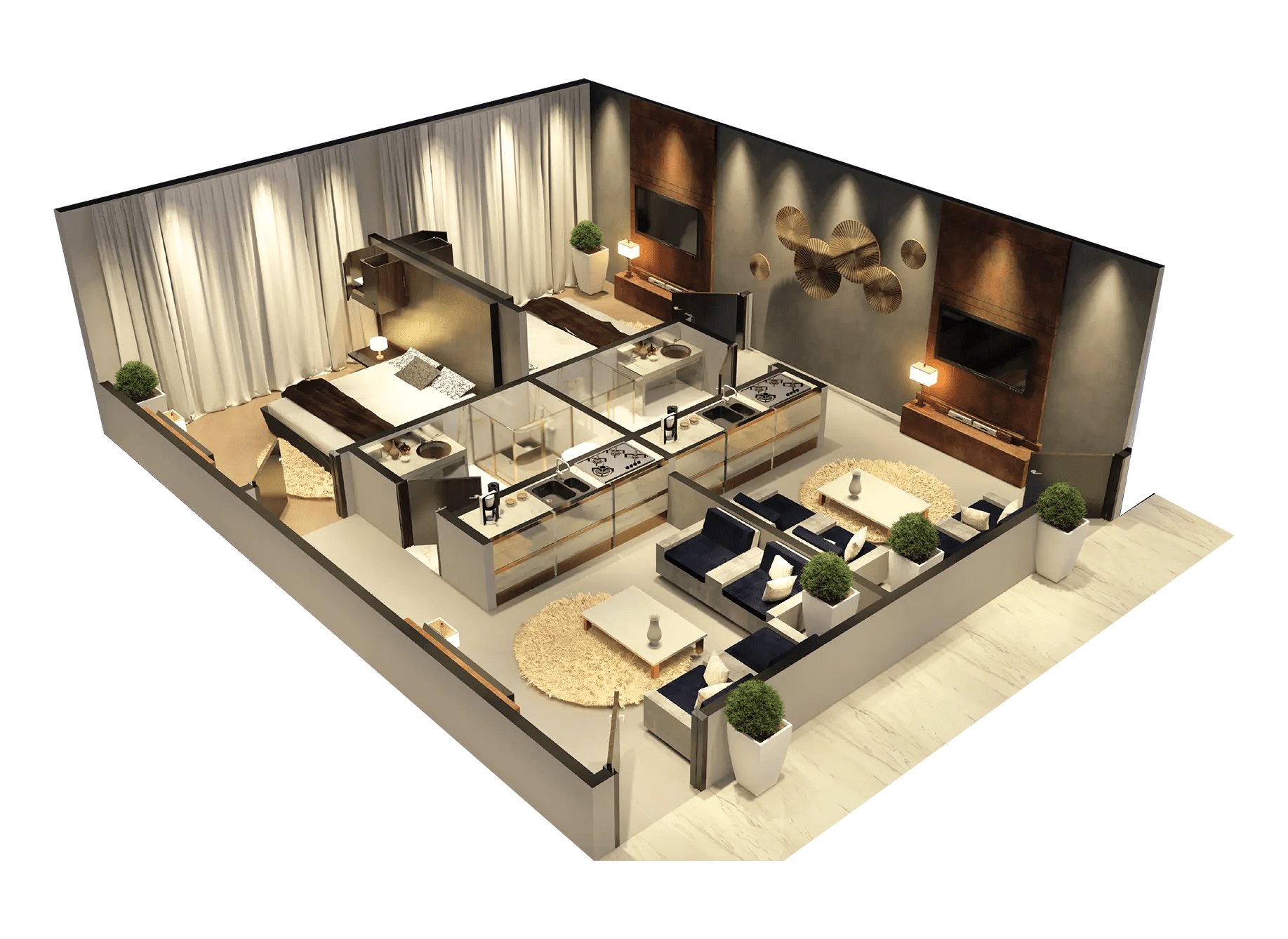1 bed apartment layout sq mall