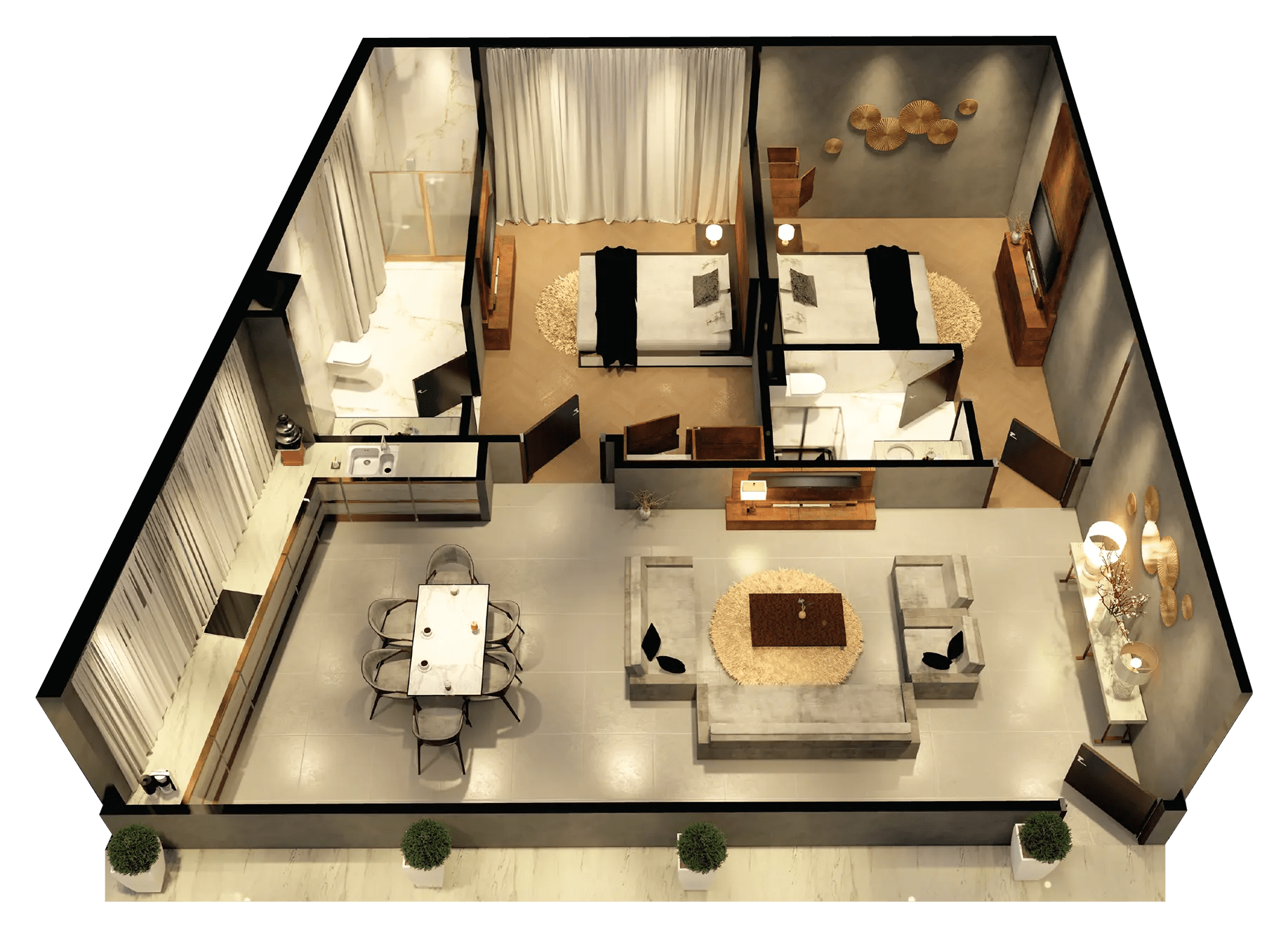 2 bed apartment layout sq mall