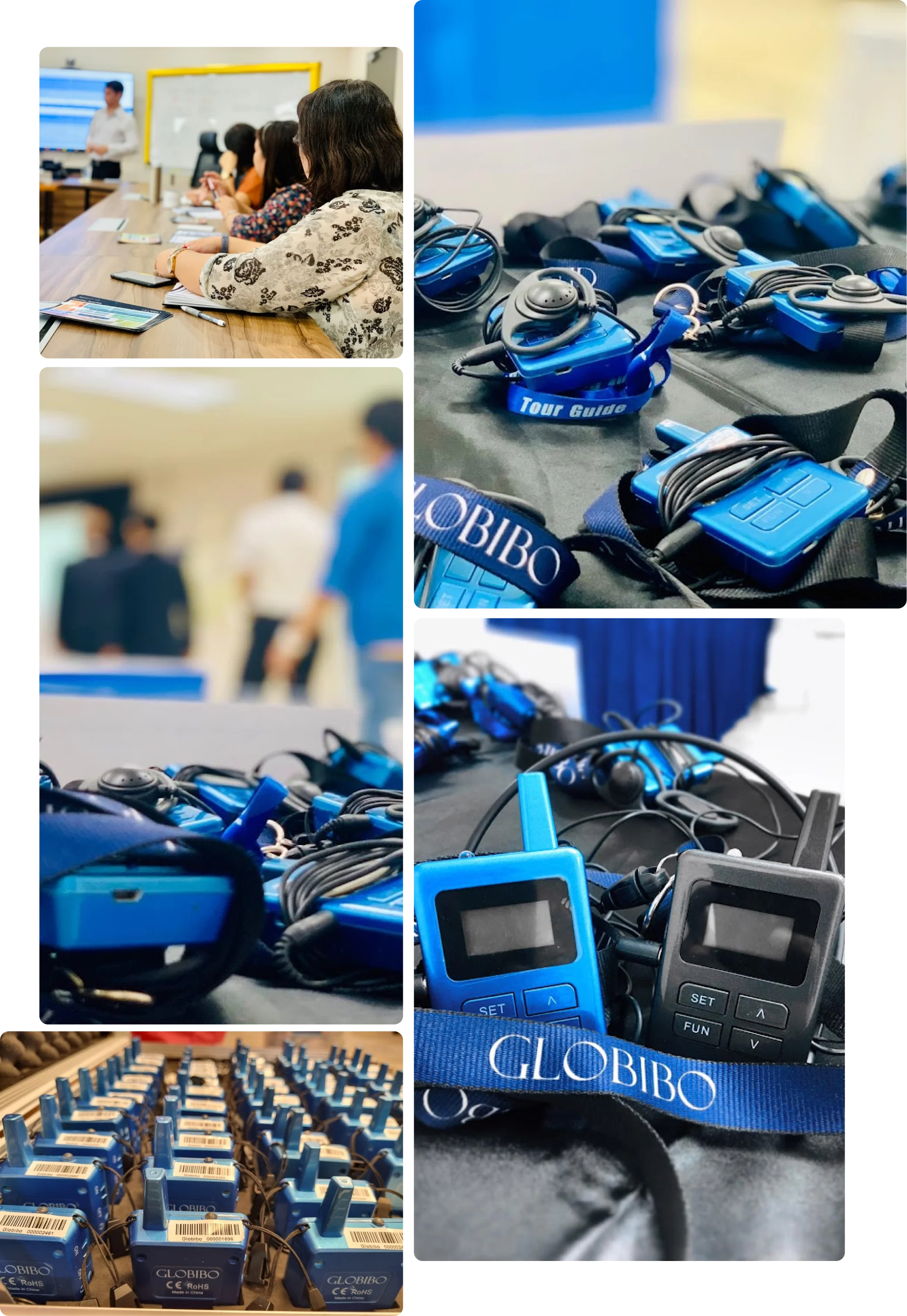 Tour guide system transmitters receivers and flight cases