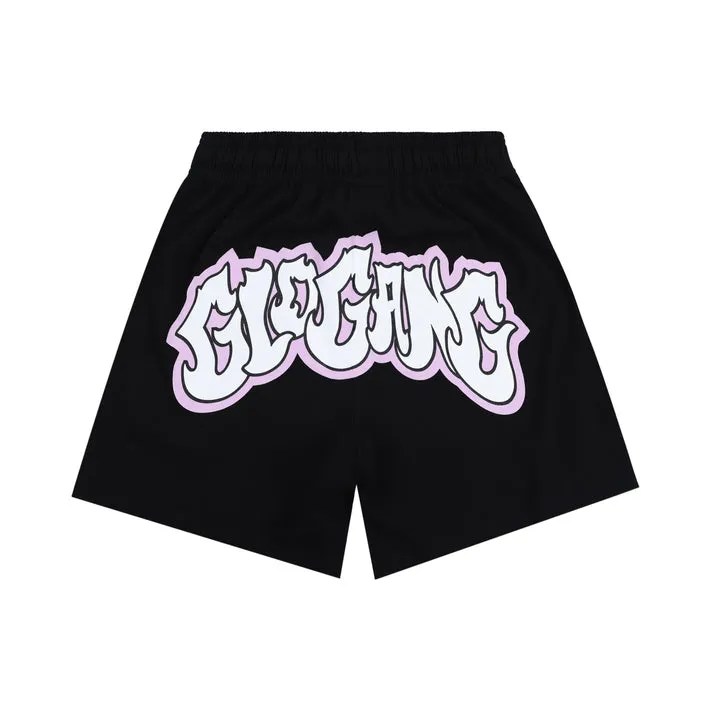 Glo Gang Flaming Shorts (Black) - Glo Gang