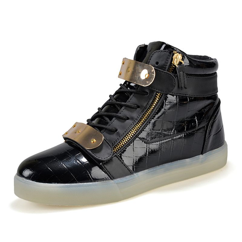 black high top light up shoes