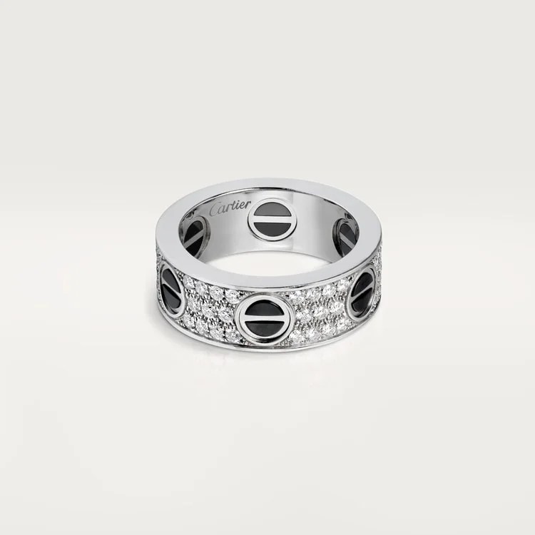 #LOVE# ring, classic model, paved, ceramic