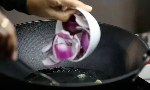 Add green and red onions