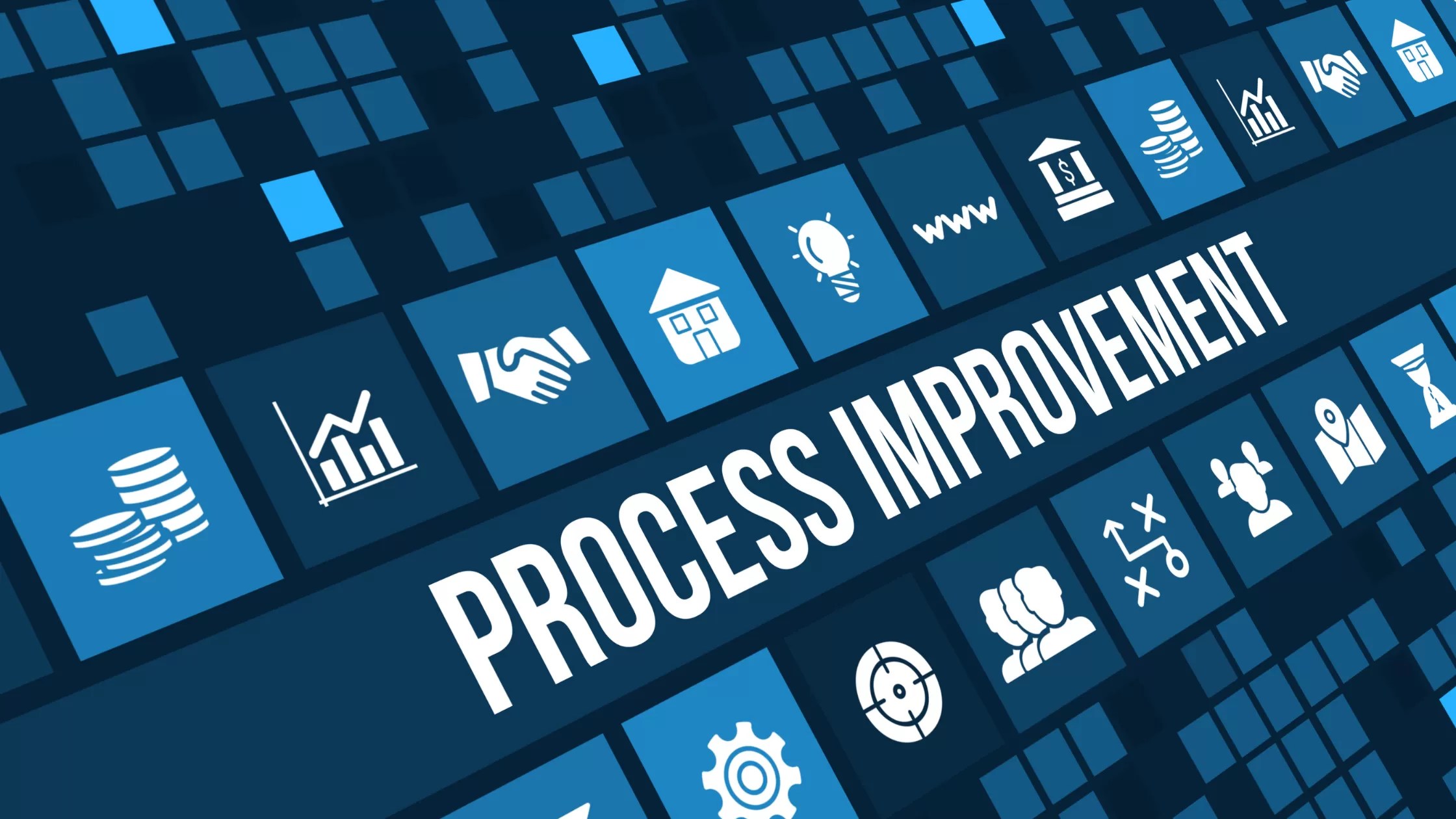 Process improvement concept with digital business icons