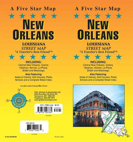 New Orleans Louisiana Street Map GM Johnson Maps New Orleans LA Street Map FS 2026 