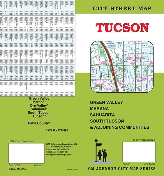 Tucson Arizona Street Map GM Johnson Maps Tucson AZ Street Map GMJ 2026 