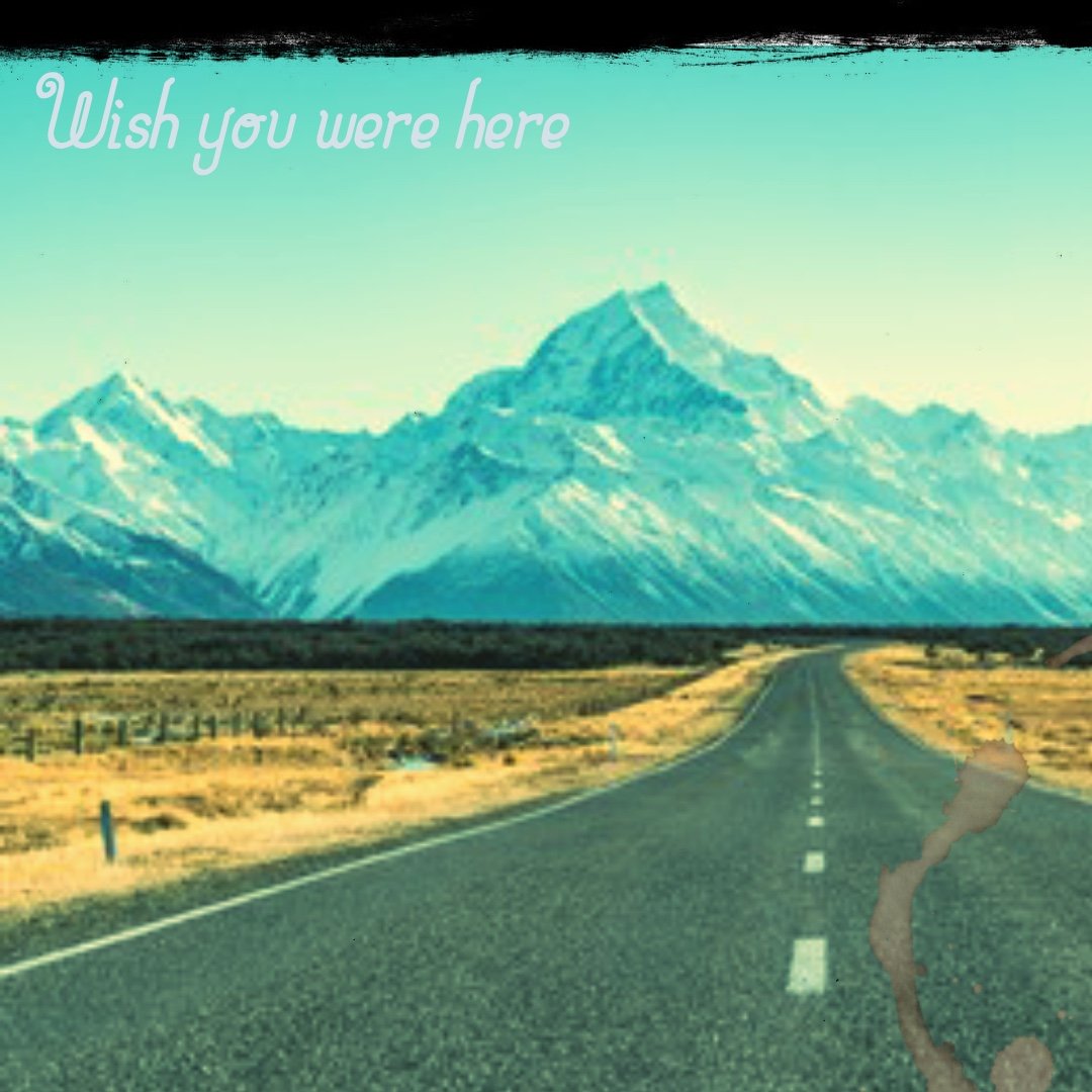 postcard of mountains