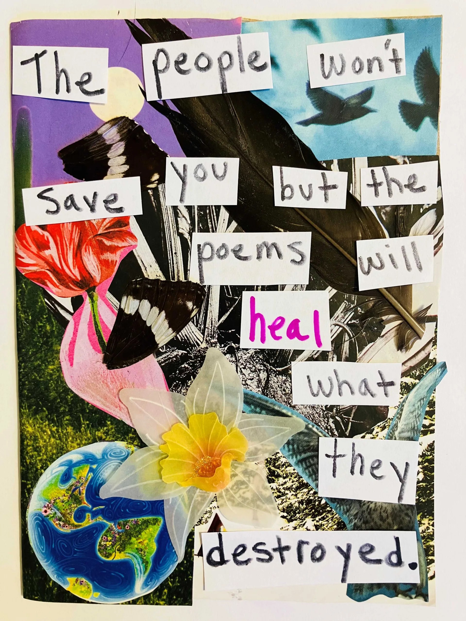 visual poem words on a graphic backgrond