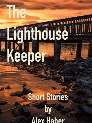 photo of a long pier in orange and dark hues with title words