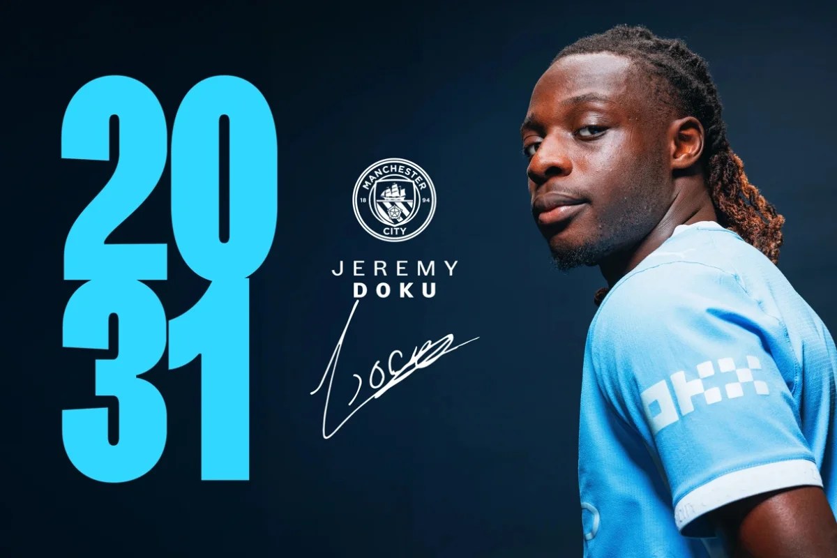 Football: Jérémy Doku prolonge son contrat avec Manchester City jusqu’en 2031