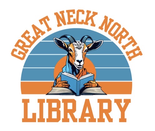 Photo showing the pride of North High’s library logo and mascot 