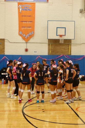 Girls Varsity Volleyball geared up to face South to battle for the Cup (Credit: Momchil Yanchev).