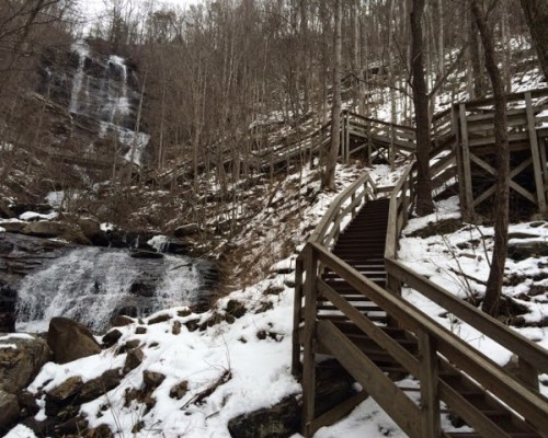 The first few hundred steps at Amicalola Falls.