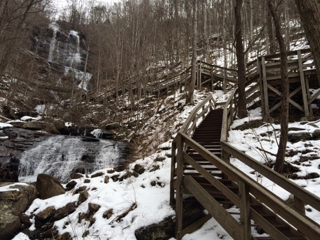 The first few hundred steps at Amicalola Falls.