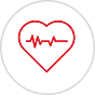 Red heart icon with a heartbeat line, commonly associated with health and medical themes.