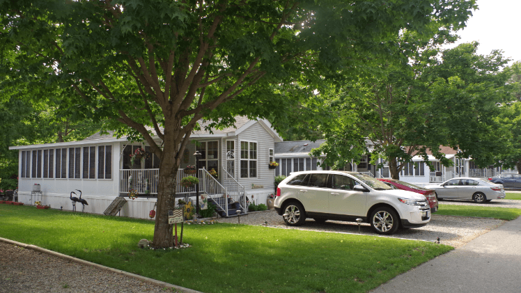 Located by our head quarters and the playground, showers and car . Old Orchard Beach Campground - Tall Pines